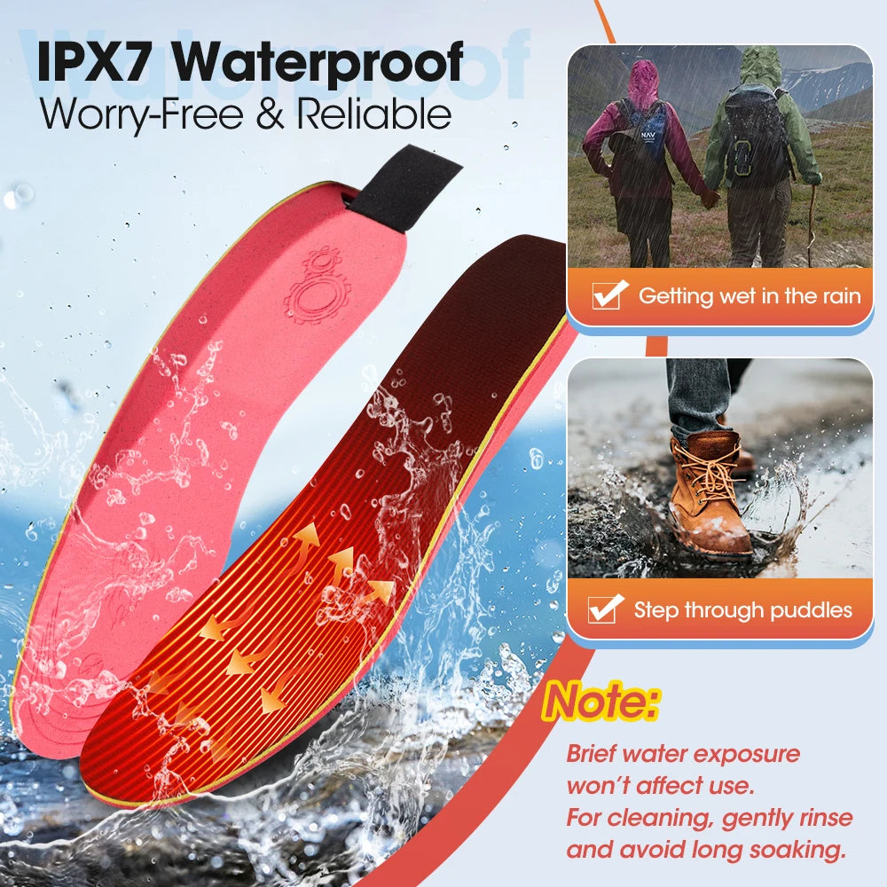 🔥 Warmora™ Rechargeable Heated Insoles: Mobile App Control - Individual Foot Control - Three Heat Modes - Small & Large Sizes - Shoes & Boots